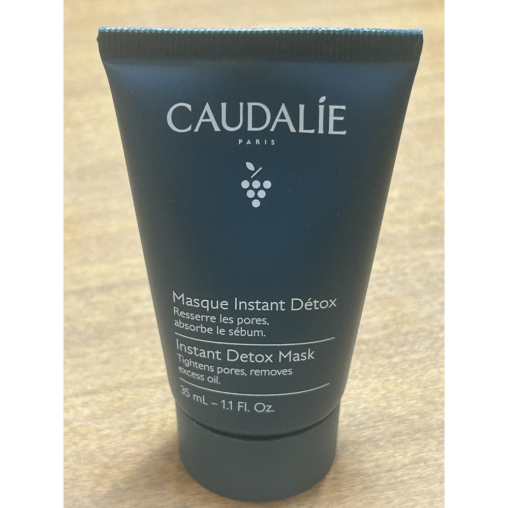 Caudalie Instant Detox Mask 1.1oz 35ml Green Clay Face Pores Vegan Women